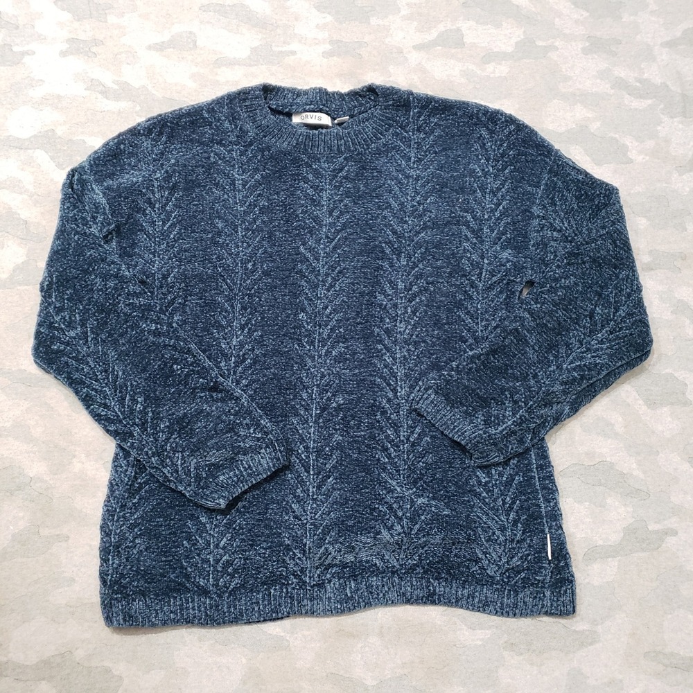 Orvis Sweater Womens Small Green Cable Knit Pullover